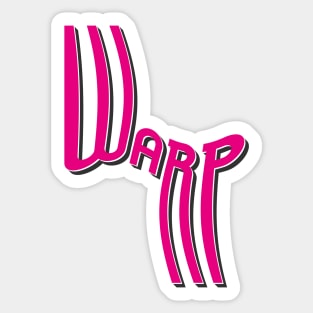 Warp Drop Shadow Typography (Magenta) Sticker